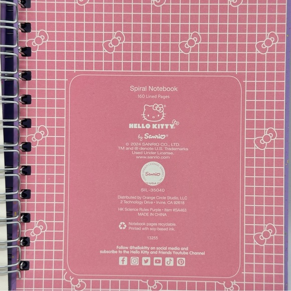 Sanrio Hello Kitty Spiral Notebook - HK Science Rules Purple - Picture 6 of 7